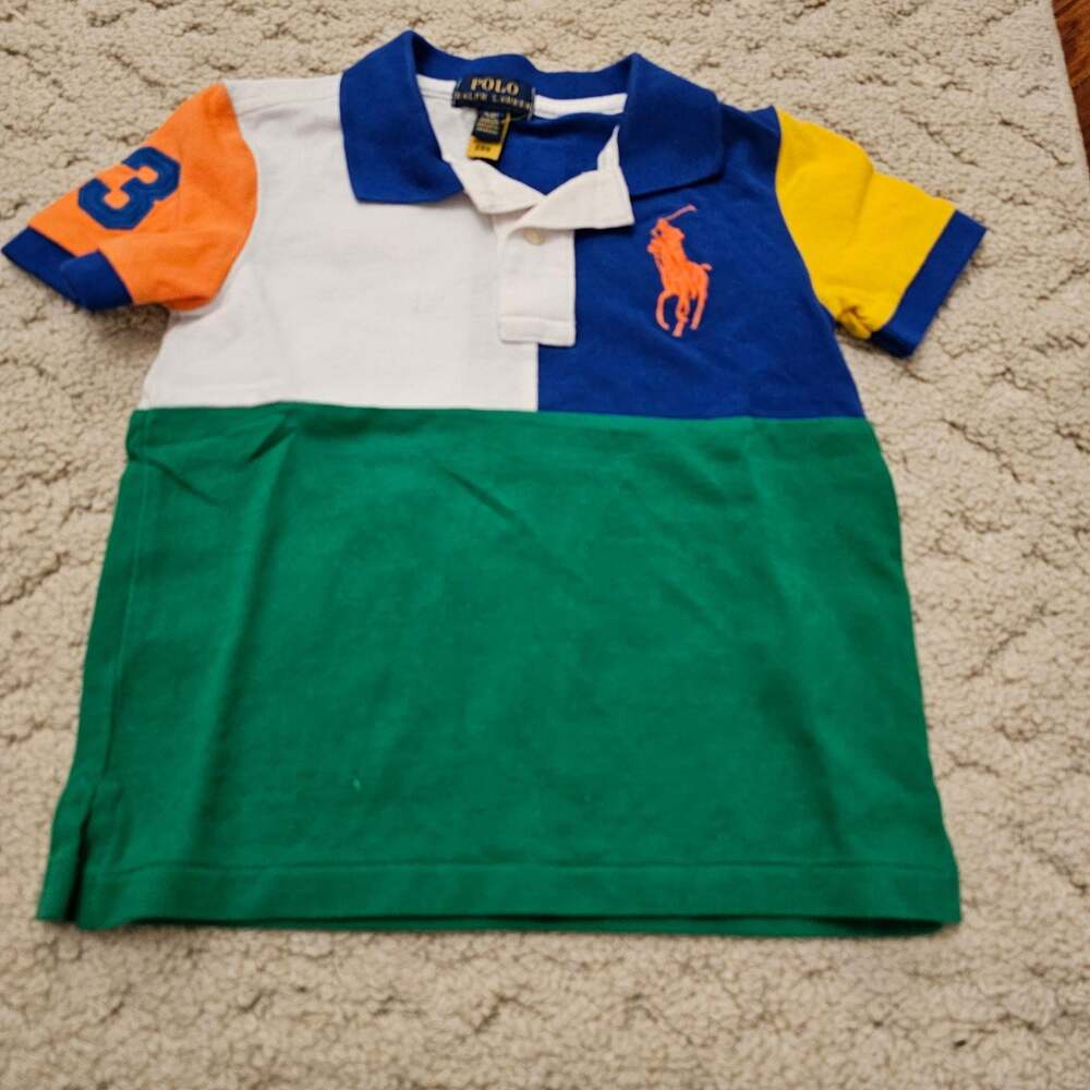 Polo Ralph Lauren Boys 3T Colorblock Big Pony Polo Shirt - Picture 1 of 6
